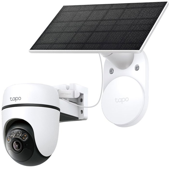 TP-Link Tapo TC90 KIT Cámara de Videovigilancia 2K 3MP con Panel Solar, Visión Nocturna a Color, Detección Inteligente, 360°